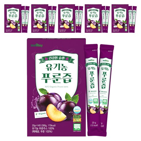 제스티지 유기농 NFC 푸룬즙, 280g, 6개