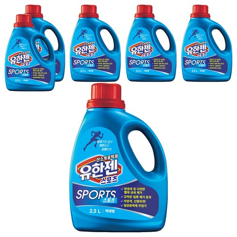 유한젠 액체형 스포츠 표백제, 2.3L, 1개입, 6개