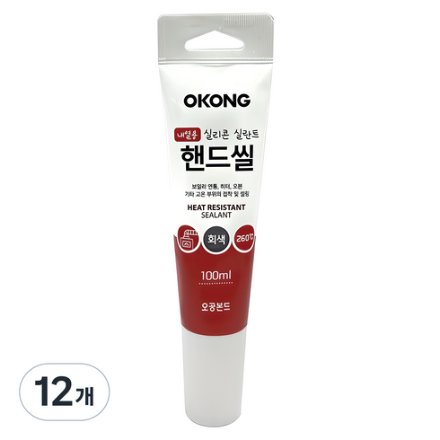 오공 내열용 핸드씰 회색 100ml, 12개