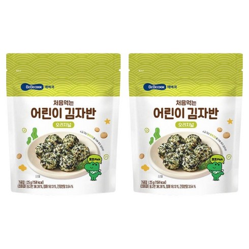 베베쿡 처음 먹는 어린이 김자반, 오리지널, 25g, 2개