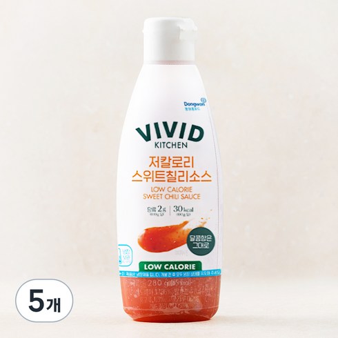 비비드키친 저칼로리 스위트칠리 소스, 5개, 280g