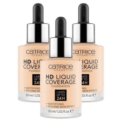 캐트리스 HD 리퀴드 커버리지 파운데이션 30ml, 002호 포슬린베이지, 3개
