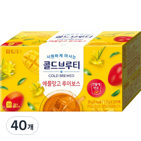 담터 콜드브루티 애플망고 루이보스, 20개입, 40개, 1.5g