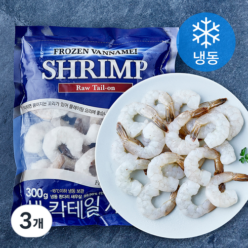 팜앤푸드 손질 생 칵테일 새우살 (냉동), 3개, 300g(25~35미)