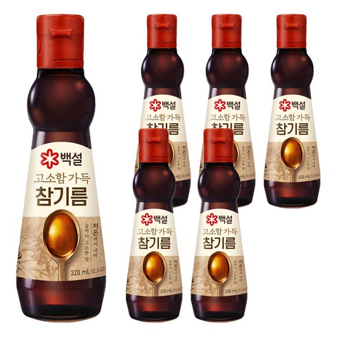 백설 진한참기름, 320ml, 6개