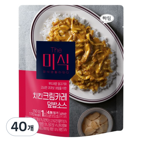 더미식 치킨크림카레 덮밥소스, 40개, 150g