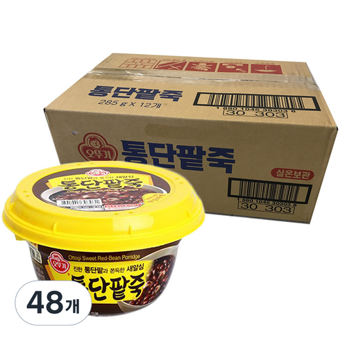 오뚜기 통단팥죽, 285g, 48개