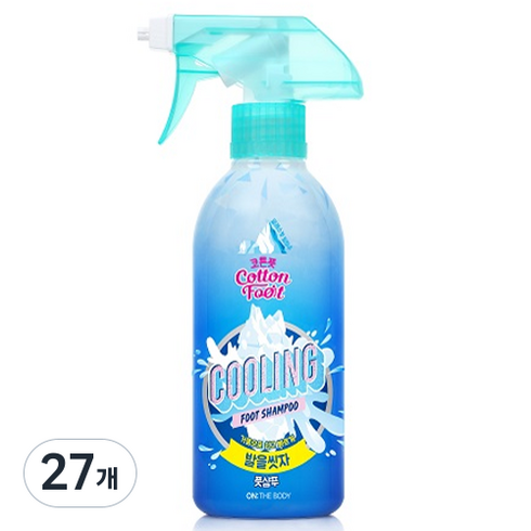 온더바디 코튼풋 발을 씻자 풋샴푸 쿨링, 1개입, 27개, 385ml