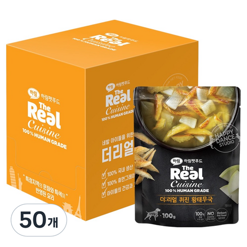 하림펫푸드 강아지 더리얼 퀴진 황태무국 습식사료, 50개, 100g, 황태