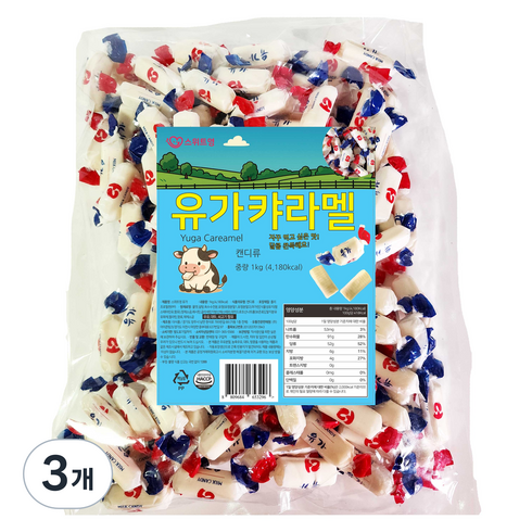 스위트영 유가 캬라멜, 1kg, 3개