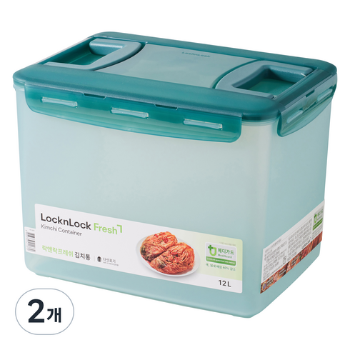 락앤락 프레쉬 MEDI 투핸들 김치통, 12L, 2개