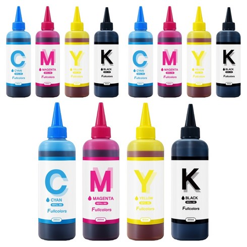 풀컬러즈 캐논 / HP / 삼성 / 엡슨 / LG / 브라더 호환리필잉크 250ml x 4종, 혼합색상, 3세트