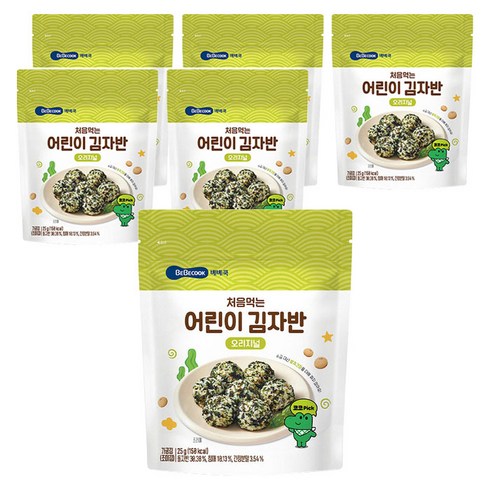 베베쿡 처음 먹는 어린이 김자반, 오리지널, 25g, 6개