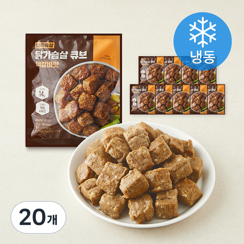 한끼통살 닭가슴살 큐브 떡갈비맛 (냉동), 100g, 20개, 1개입