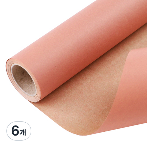 칼라 크라프트 종이롤 포장지 53cm x 15yd, 감색, 6개