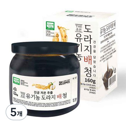 조은약초 유기농 도라지 배청, 160g, 1개입, 5개