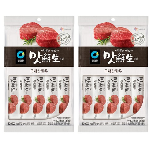 맛선생 한우 스틱형, 80g, 2개
