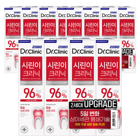 2080 닥터크리닉 시린이치약 투, 140g, 12개