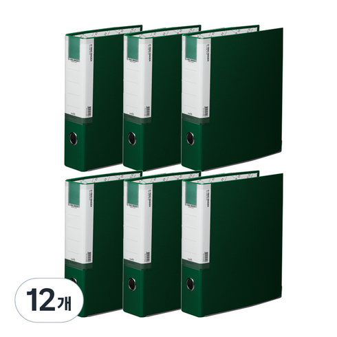 A4 합지 D링 5CM 바인더 3공 BR937, 녹색, 12개