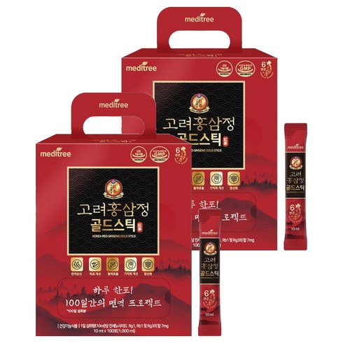 메디트리 고려 홍삼정 골드 스틱 100p, 2개, 1L