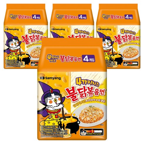 불닭볶음면 4가지 치즈 145g, 16개