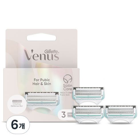 Venus Y존 제모기 면도날, 3개입, 6개