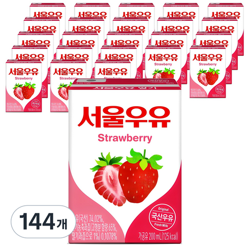서울우유 멸균딸기우유, 200ml, 144개