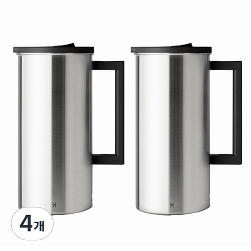 JVR 스테인리스 물병, 블랙, 1.6L, 4개