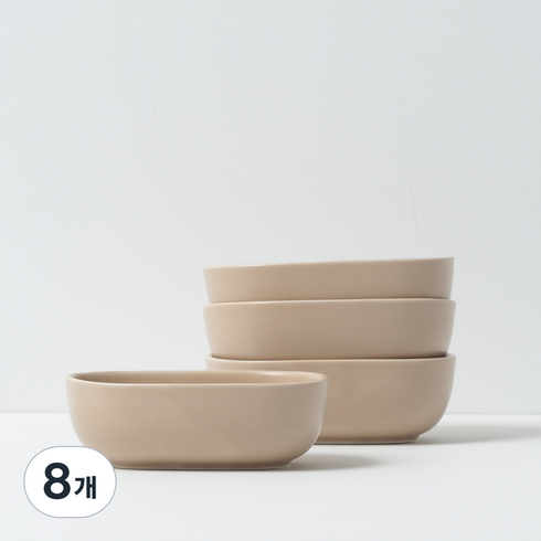 보울보울 국산 레트로라인 오발미니볼, 카라멜베이지, 8개