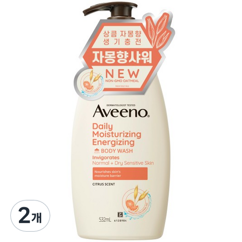 아비노 데일리 모이스춰라이징 에너자이징 바디 워시, 532ml, 2개