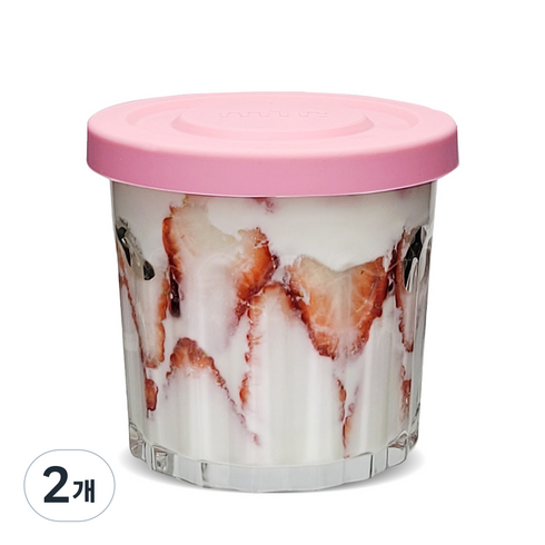미르코리아 헥사 텀블자 유리병 핑크, 400ml, 2개