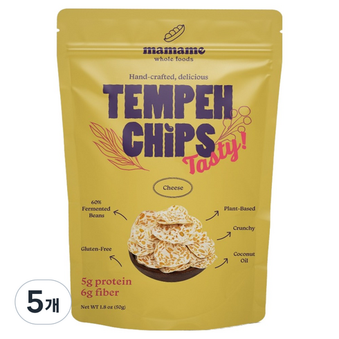 마마메 템페 칩스 치즈, 5개, 50g