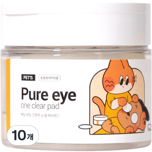정글몬스터 퓨어 아이 원클리어 눈물 케어 패드, 200ml, 10개