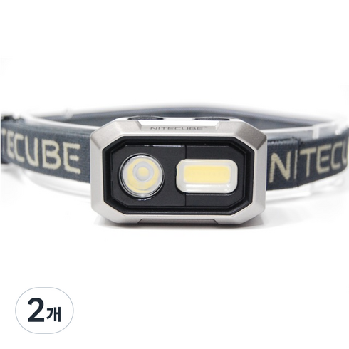 나이트큐브 하이브리드 LED 헤드랜턴 NH-04, Black, 2개