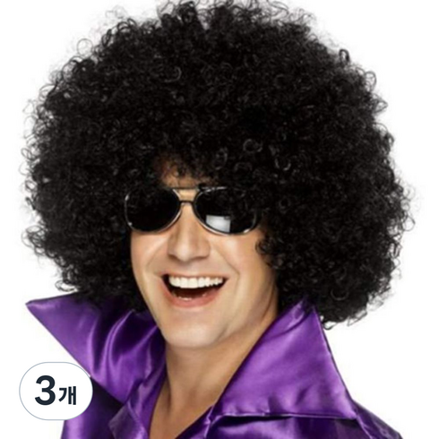 이모쿠비 점보파마가발, 블랙, 3개