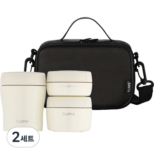 텀스 마카롱 보온 도시락 3종 680ml, 아이보리, 2세트