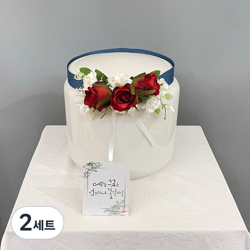 러블리팜 조화 납골당 꾸미기 엔틱장미 모음세트 A세트, 레드, 2세트
