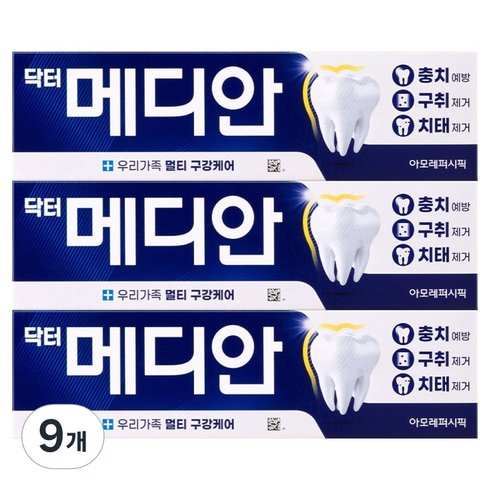 메디안 닥터메디안 멀티 구강케어 치약, 120g, 9개