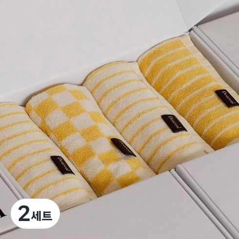 디어리얼 수건 200g 면사 4p 패키지 세트, 버터, 2세트