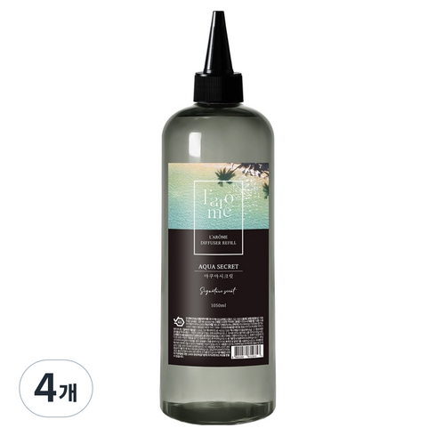 Larome 디퓨저 리필, 아쿠아시크릿, 1.05L, 4개