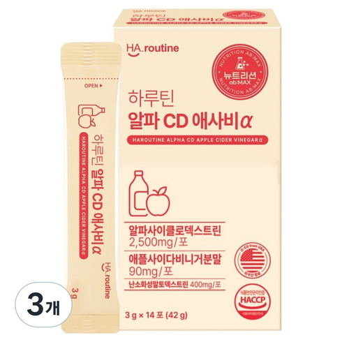 하루틴 알파 CD 애사비 3g, 3개, 14회분