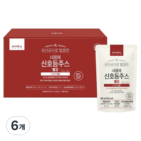 파이토컬 유산균 발효 내몸에 주스 빨강, 100ml, 120개