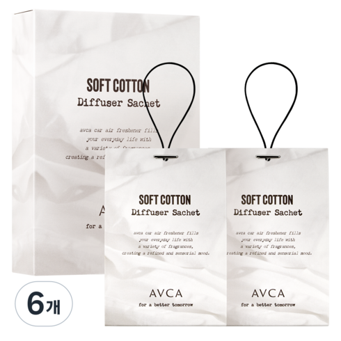 아브카 시그니처 퍼퓸 디퓨저 샤쉐 차량용 20g 2p, 소프트 코튼, 6개