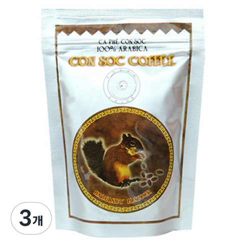콘삭 아라비카 헤이즐넛향 분쇄 원두커피, 3개, 500g