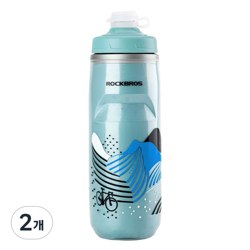 락브로스 스포츠 보냉 물통, 블루, 620ml, 2개