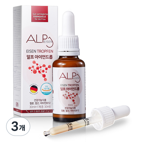 알프뉴트리션 알프 아이언드롭 3중 기능성 액상형 철분제, 30ml, 3개