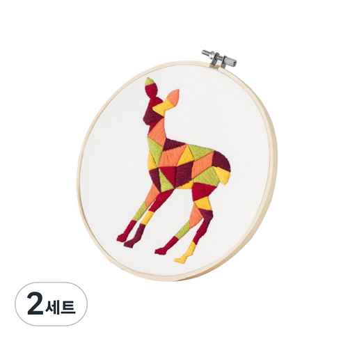 프랑스자수 패키지 세트, 애니멀-사슴, 2세트