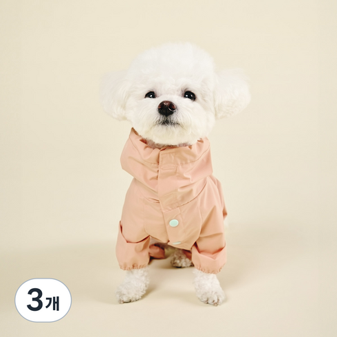 울리 강아지 올인원 레인코트, 피치, 3개