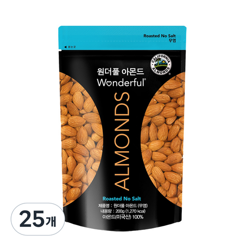 원더풀아몬드 파라마운트팜스, 200g, 25개