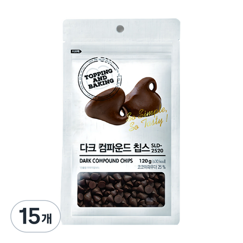 큐원 다크 컴파운드 칩스, 120g, 15개